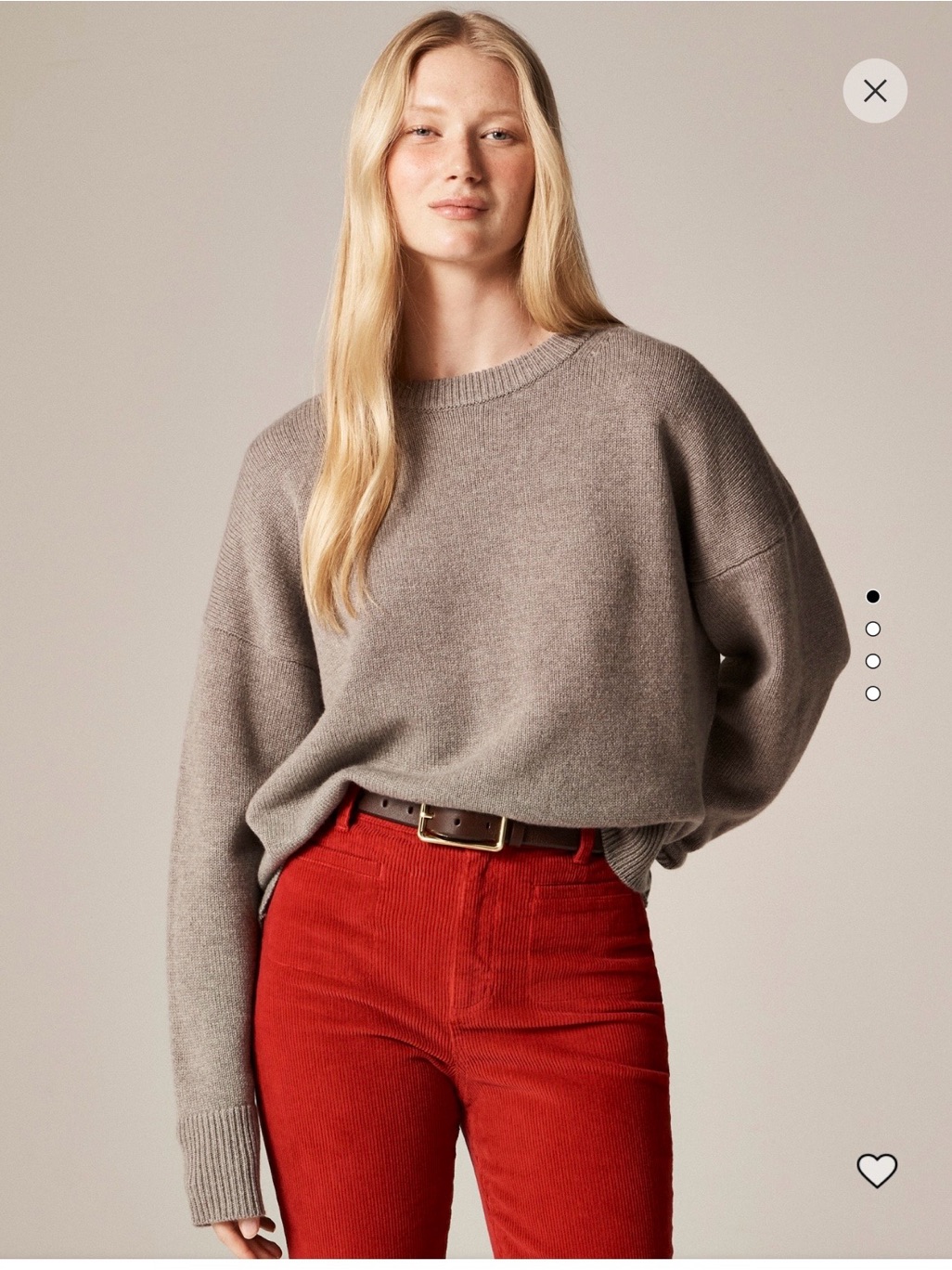J. Crew 100% Cashmere Taupe Crewneck Sweater.